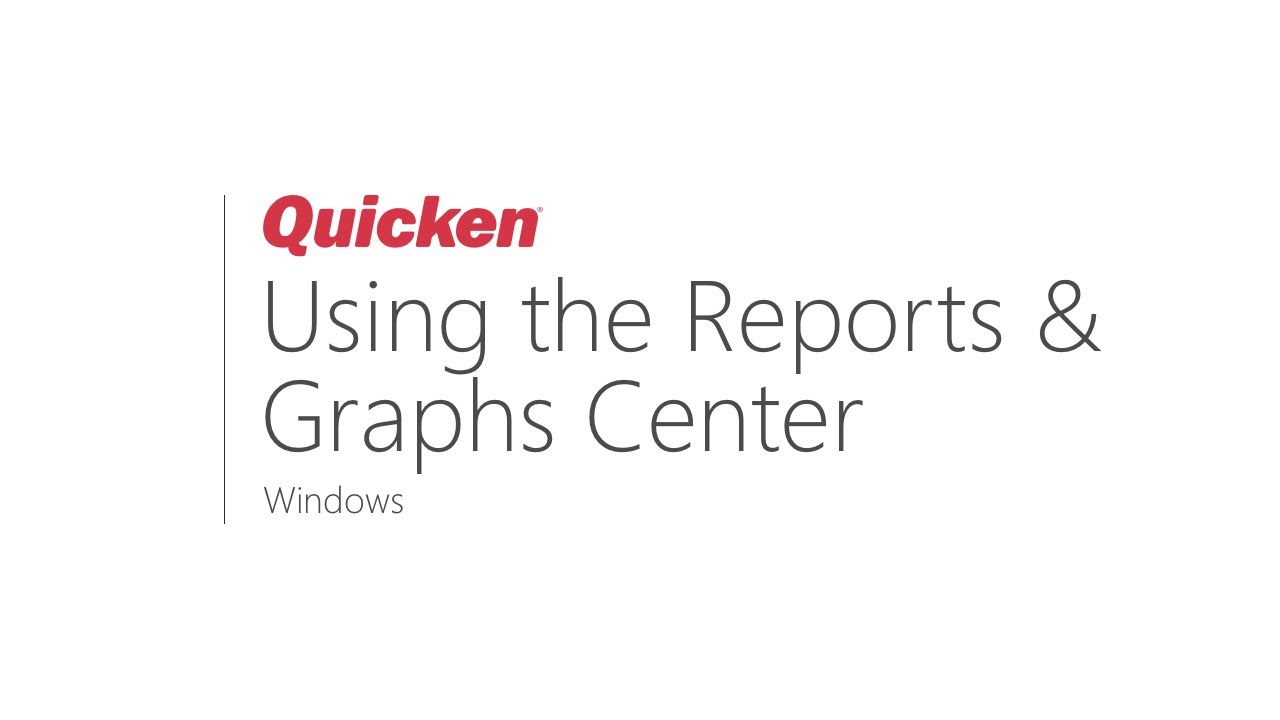 reports in quicken for mac